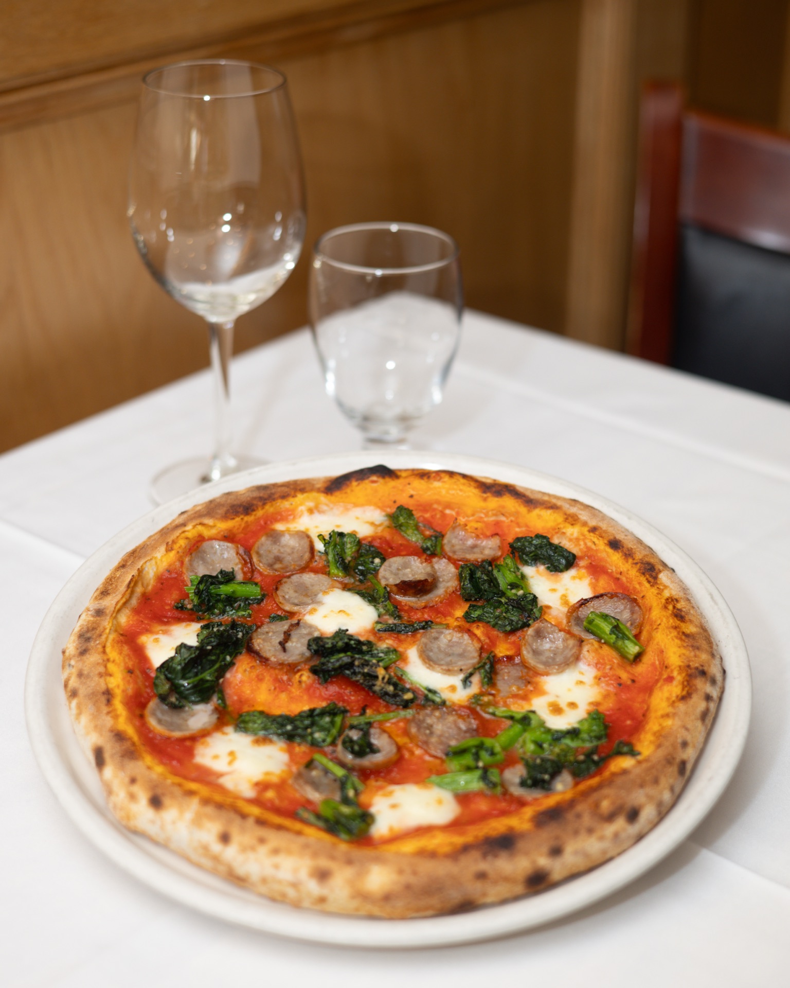 Wood-fired pizza at Marcello's Restaurant in Pelham, NY